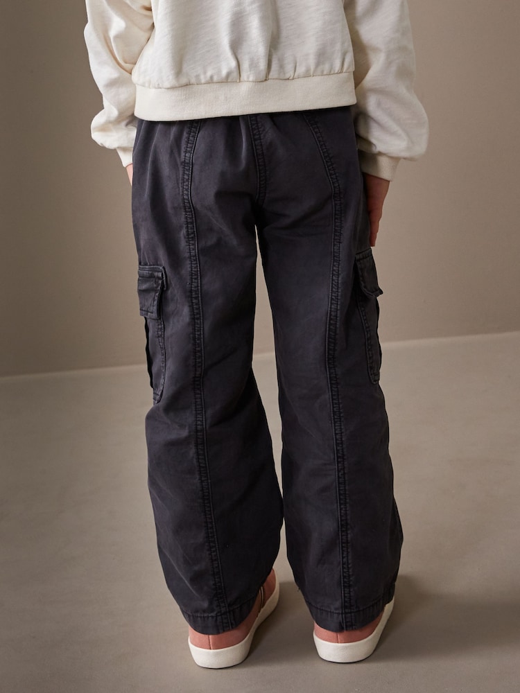 Charcoal Grey Wide Leg Cargo Trousers (3-16yrs) - Image 2 of 7