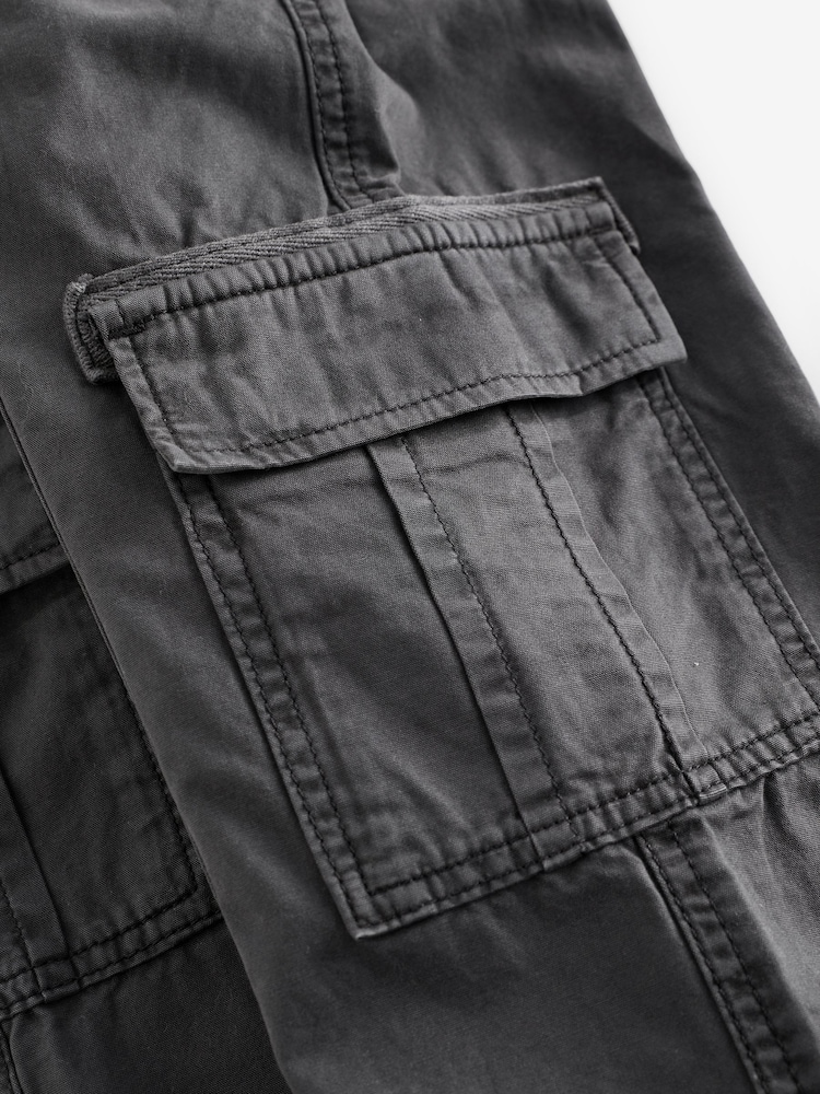 Charcoal Grey Wide Leg Cargo Trousers (3-16yrs) - Image 7 of 7