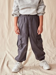 Charcoal Grey 100% Cotton Parachute Cargo Trousers (3-16yrs) - Image 2 of 10