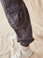 Charcoal Grey 100% Cotton Parachute Cargo Trousers (3-16yrs) - Image 6 of 10