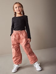 Rust Brown Parachute Cargo Cuffed Trousers (3-16yrs) - Image 1 of 8