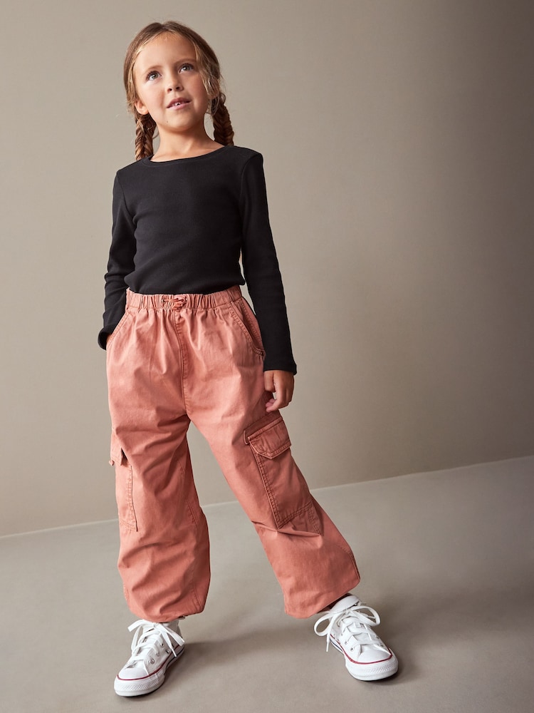 Rust Brown Parachute Cargo Cuffed Trousers (3-16yrs) - Image 1 of 8