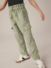Khakigrün - Tencel Cargohose mit Taschen (3-16 J.) - Bild 1 von 7