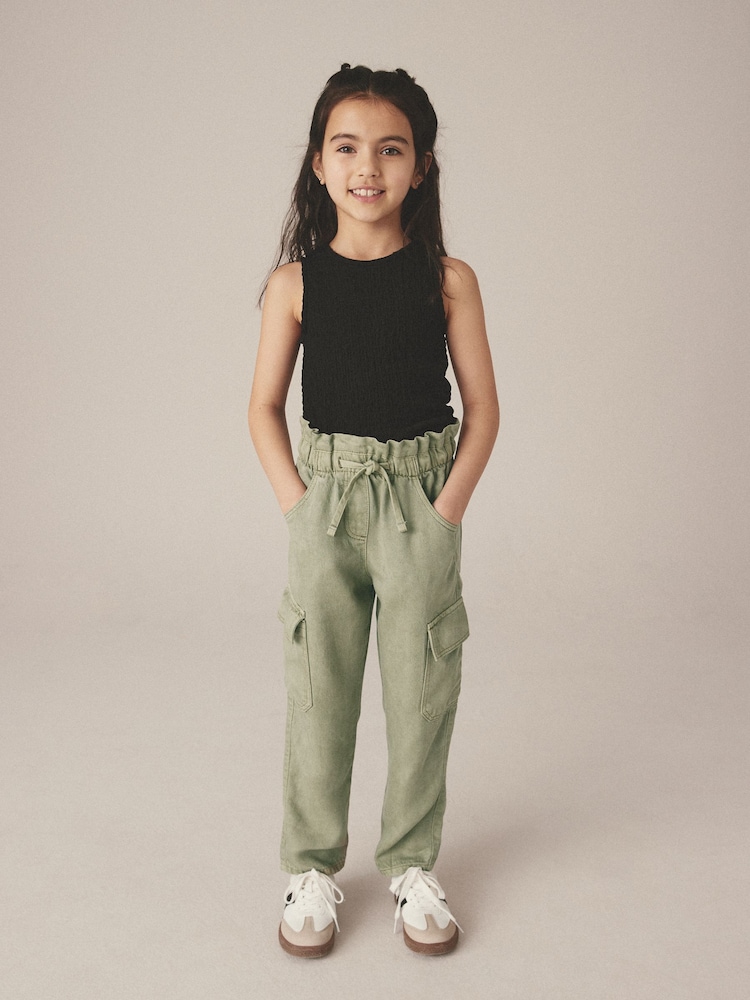 Khakigrün - Tencel Cargohose mit Taschen (3-16 J.) - Bild 2 von 7