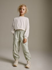 Mint Green Parachute Cargo Cuffed Trousers (3-16yrs) - Image 1 of 8