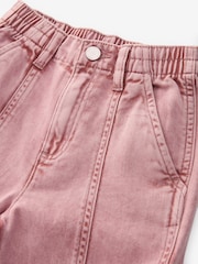 Pink 100% Cotton Wide Leg Cargo Jeans (3-16yrs) - Image 3 of 3