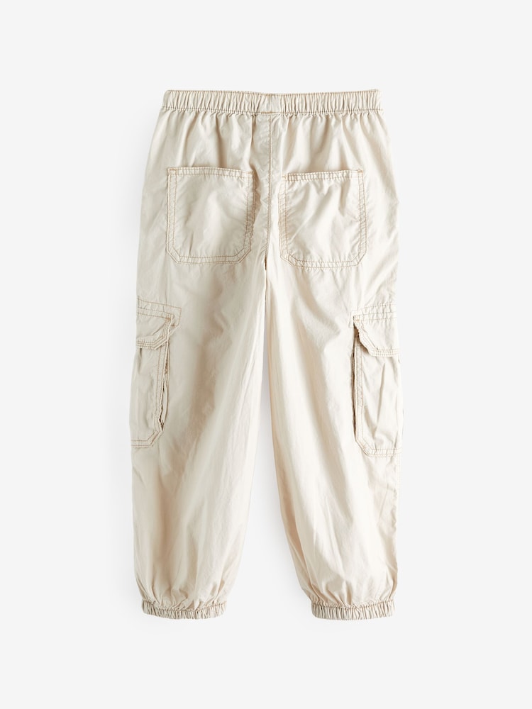 Stone 100% Cotton Parachute Cargo Trousers (3-16yrs) - Image 2 of 3