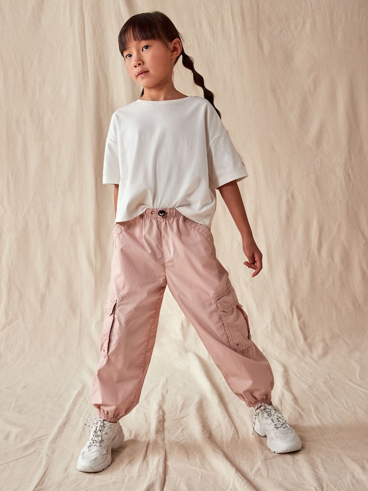 Light Pink Parachute Cargo Trousers (3-16yrs) - Image 1 of 10
