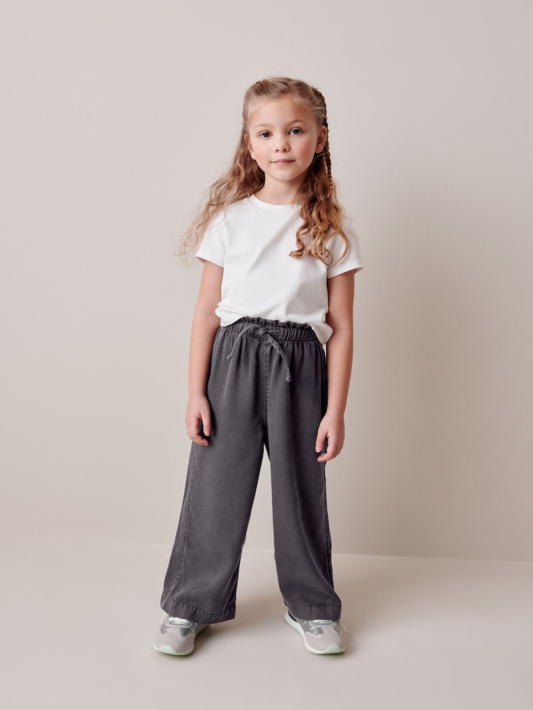 Charcoal Grey Wide Leg Trousers (3-16yrs) - Image 1 of 7