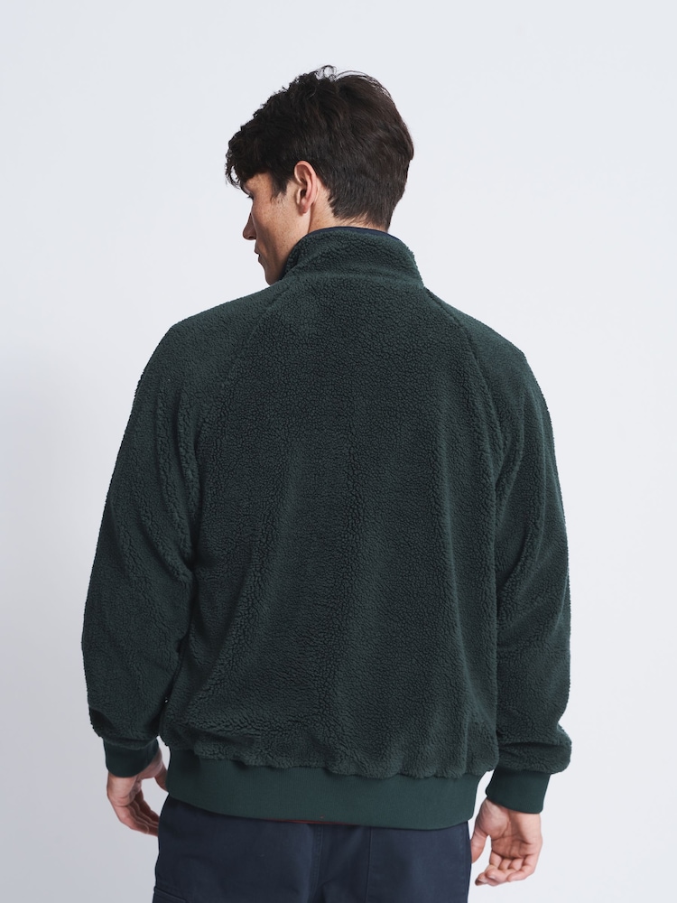 Aubin Green Kewick Borg Zip Through Sweatshirt Fleece - Image 2 of 7