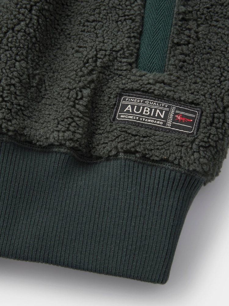 Aubin Green Kewick Borg Zip Through Sweatshirt Fleece - Image 7 of 7