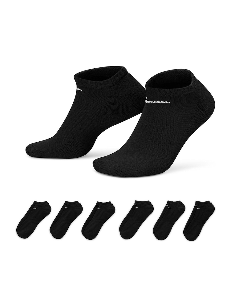 Nike Black Everyday Cushioned Training No Show Socks 6 Pack - Image 1 of 4