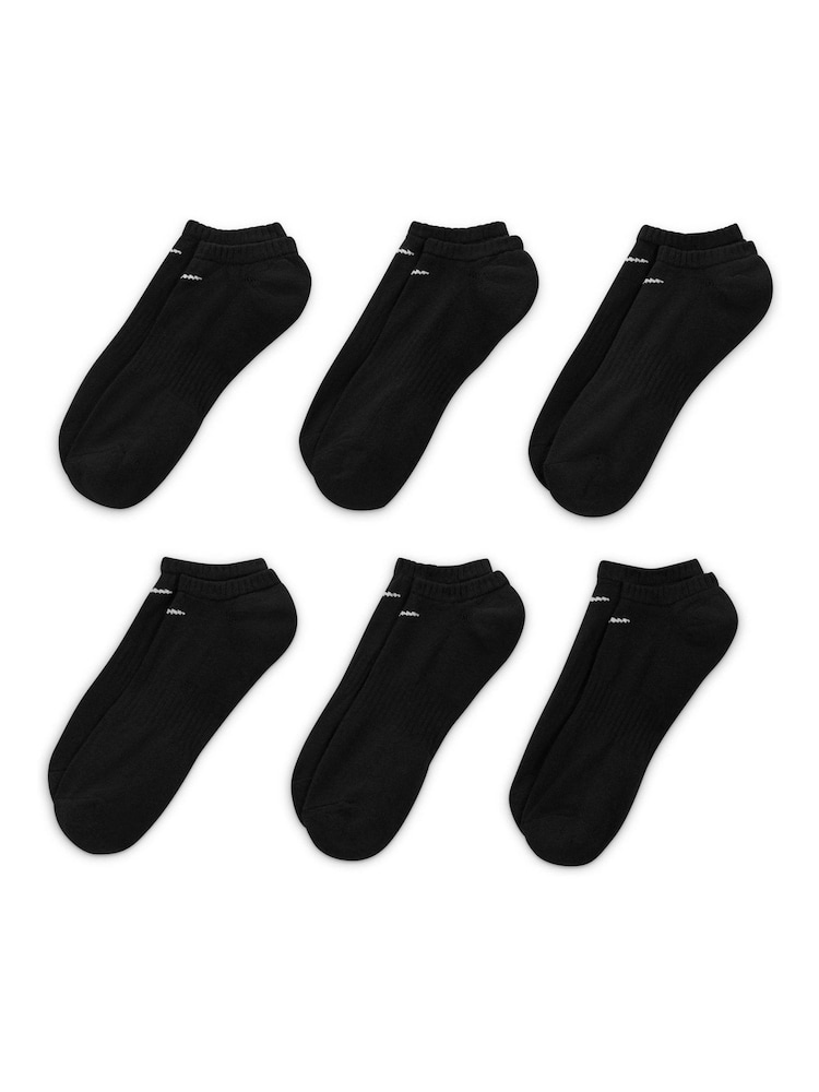Nike Black Everyday Cushioned Training No Show Socks 6 Pack - Image 2 of 4