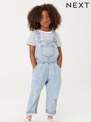 Light Blue Denim Mom Dungarees (3-16yrs) - Image 1 of 1