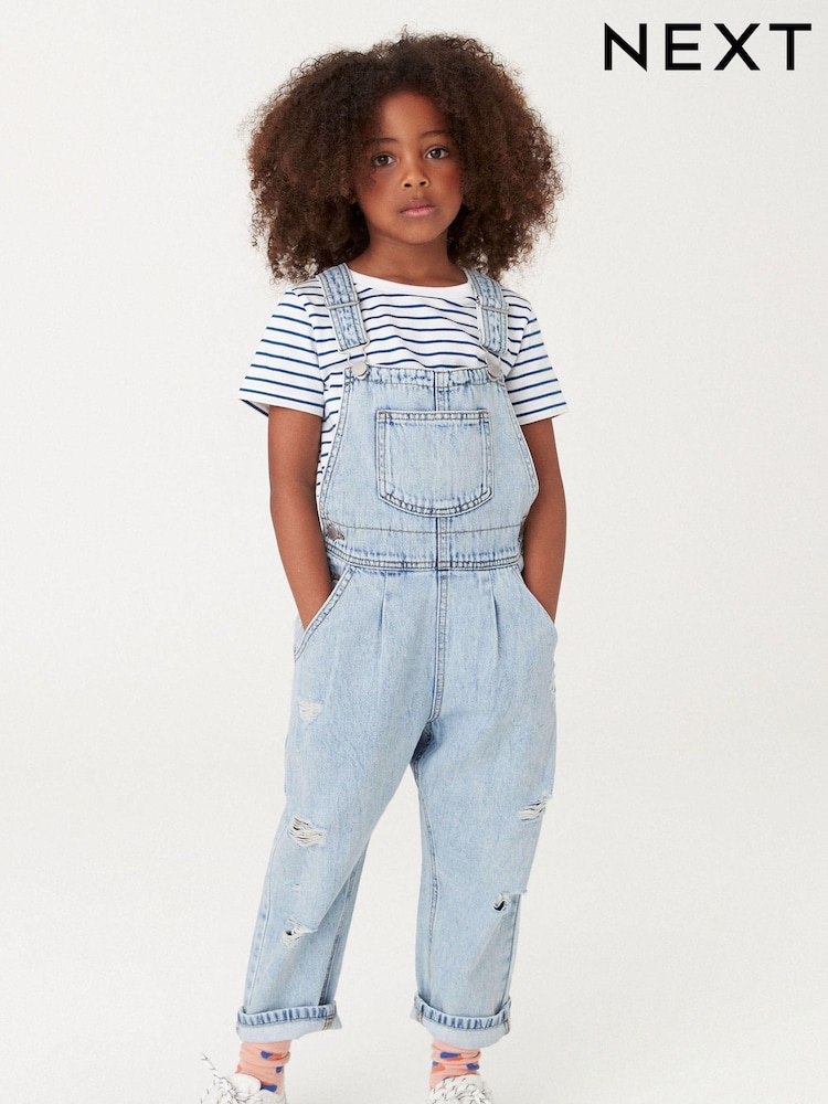 Light Blue Denim Mom Dungarees (3-16yrs) - Image 1 of 1