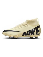 Nike Yellow Kids Mercurial Superfly 9 Club Firm Ground Football Boots - Image 2 of 12