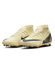 Nike Yellow Kids Mercurial Superfly 9 Club Firm Ground Football Boots - Image 6 of 12