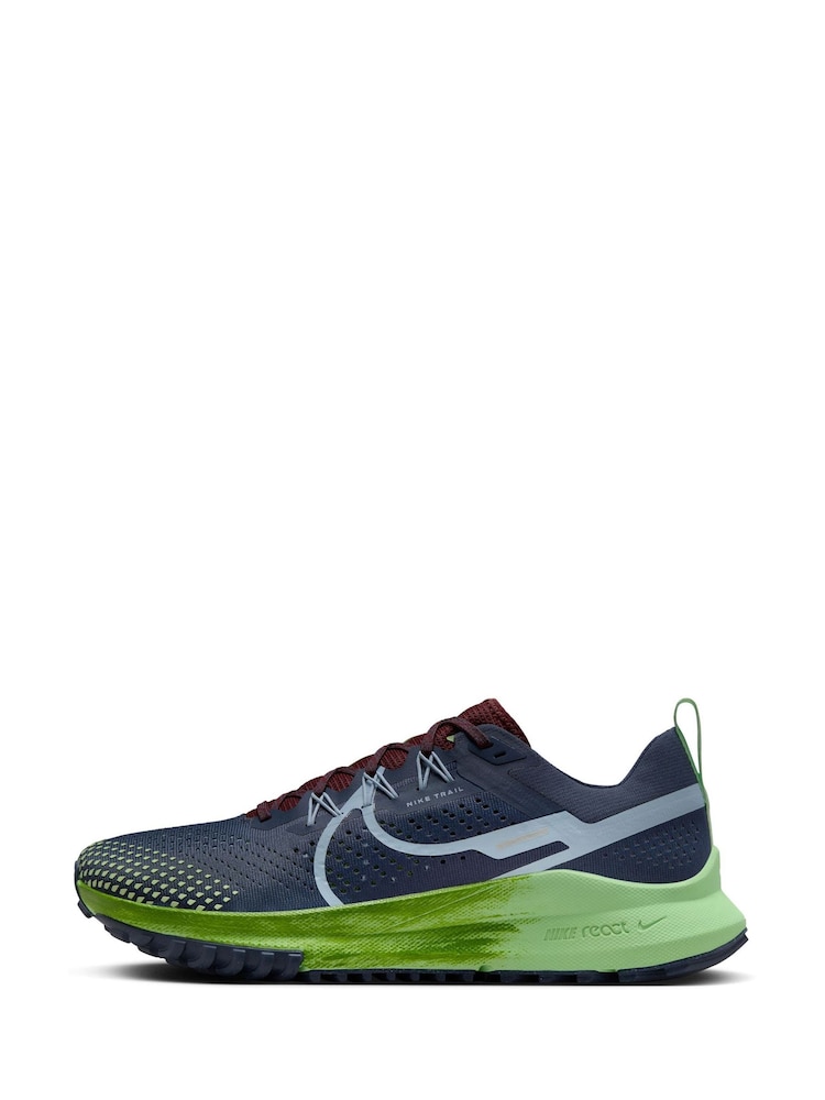 Nike Navy React Pegasus Trail 4 Running Trainers - Image 2 of 13