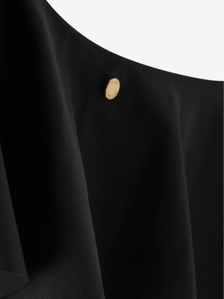 Mint Velvet Black Frill One Shoulder Swimsuit - Image 6 of 6