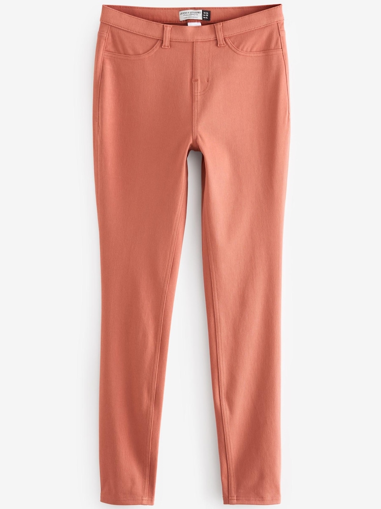 Terracotta Brown Jersey Denim Leggings - Image 1 of 1