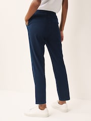 Denim Dark Blue Jersey Seam Front Tapered Trousers - Image 4 of 7