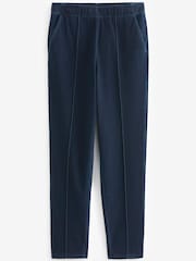 Denim Dark Blue Jersey Seam Front Tapered Trousers - Image 6 of 7