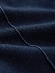Denim Dark Blue Jersey Seam Front Tapered Trousers - Image 7 of 7