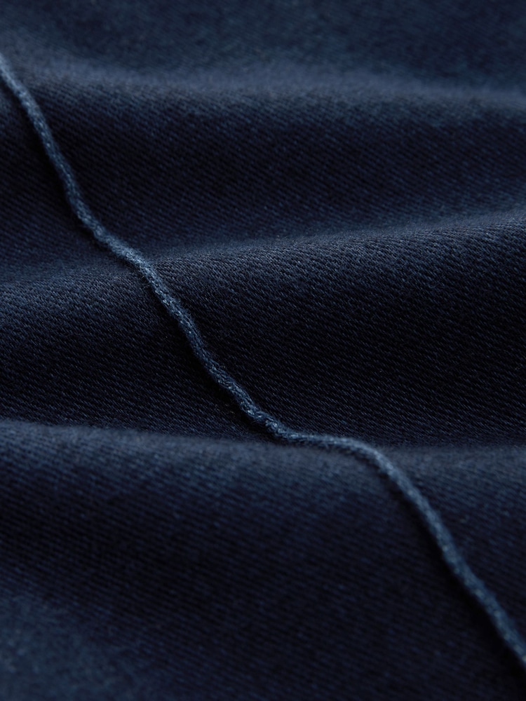 Denim Dark Blue Jersey Seam Front Tapered Trousers - Image 7 of 7