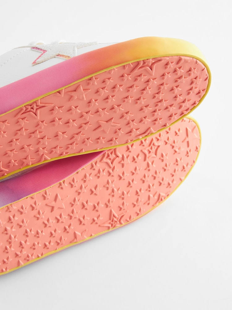 Pink/White Multi Standard Fit (F) Star Lace-Up Trainers - Image 8 of 8 Pink/White Multi Standard Fit (F) Star Lace-Up Trainers - Image 8 of 8