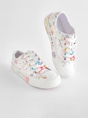 White Scribble Design Standard Fit (F) Star Lace-Up Trainers - Image 1 of 8