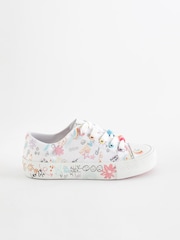White Scribble Design Standard Fit (F) Star Lace-Up Trainers - Image 5 of 8