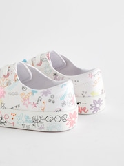 White Scribble Design Standard Fit (F) Star Lace-Up Trainers - Image 8 of 8