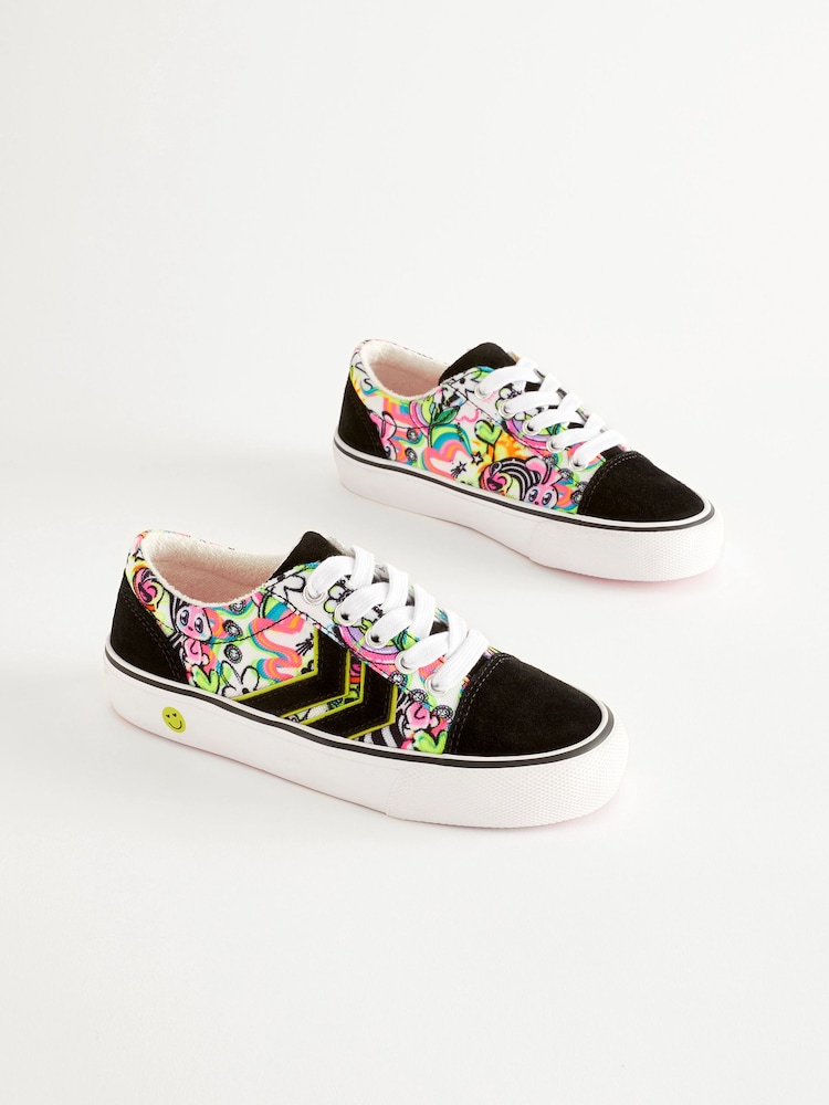 Black Graffiti Print Lace-Up Trainers - Image 1 of 6