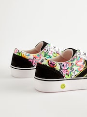 Black Graffiti Print Lace-Up Trainers - Image 4 of 6