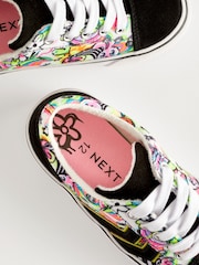 Black Graffiti Print Lace-Up Trainers - Image 5 of 6