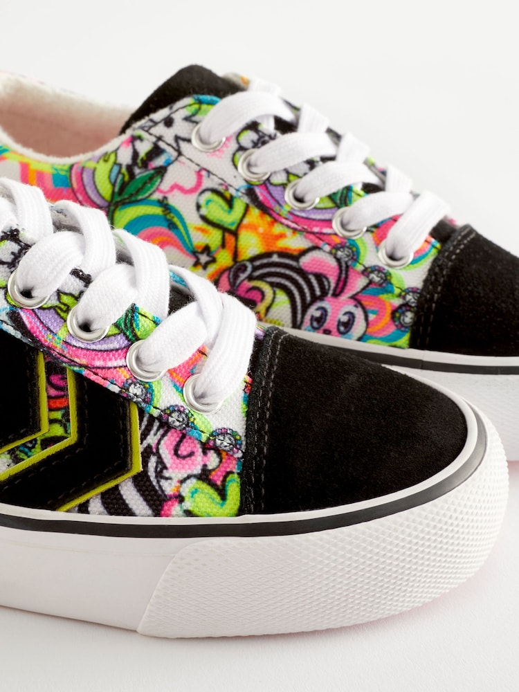 Black Graffiti Print Lace-Up Trainers - Image 6 of 6
