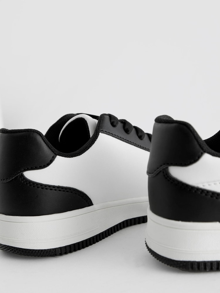 White/ Black Lace-Up Trainers - Image 8 of 8