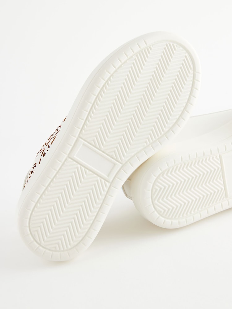 White Butterfly Lace Up Chunky Sole Trainers - Image 6 of 6