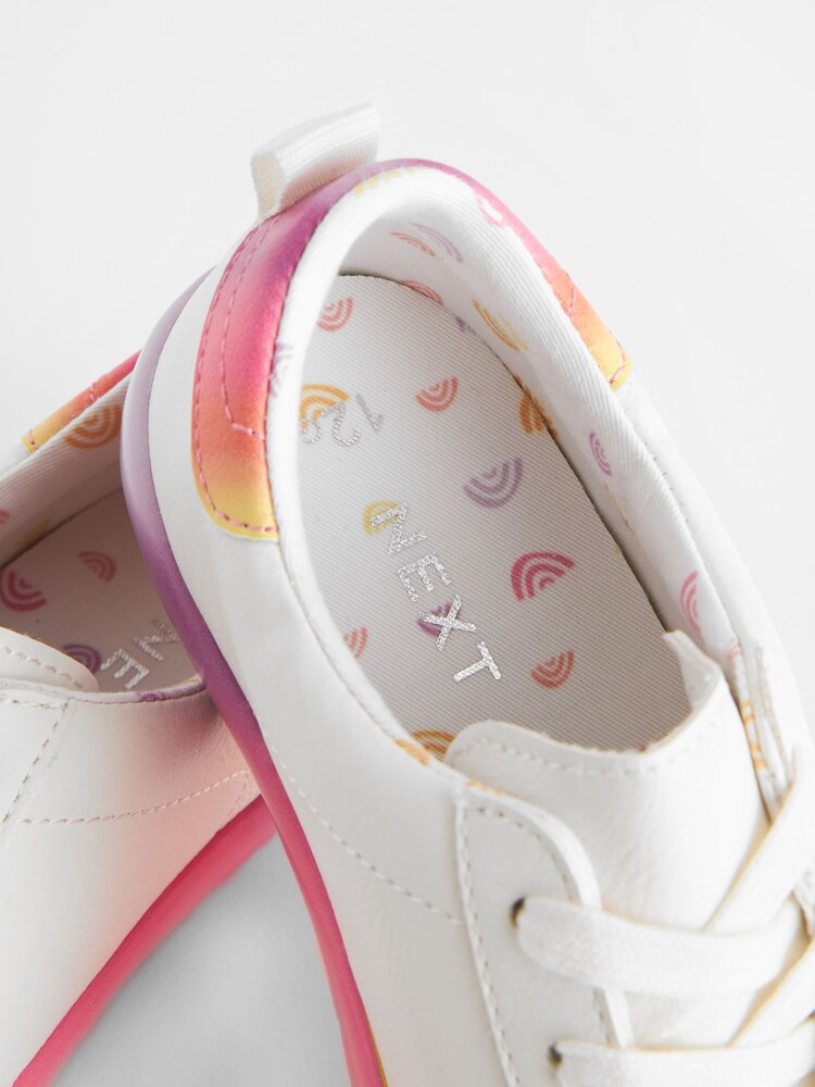 Pink/White Multi Wide Fit (G) Star Lace-Up Trainers - Image 7 of 7