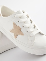 White Neutral Star Lace-Up Trainers - Image 5 of 5