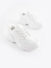White Chunky Lace Up Trainers - Image 4 of 8