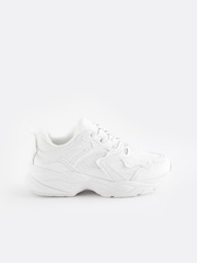 White Chunky Lace Up Trainers - Image 5 of 8