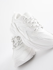 White Chunky Lace Up Trainers - Image 6 of 8