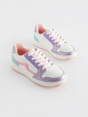 Purple Metallic Lace-Up Trainers - Image 1 of 5