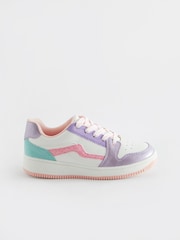 Purple Metallic Lace-Up Trainers - Image 2 of 5