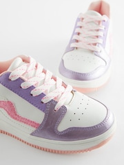 Purple Metallic Lace-Up Trainers - Image 4 of 5
