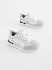 Silver Metallic Retro Lace-Up Trainers - Image 4 of 8