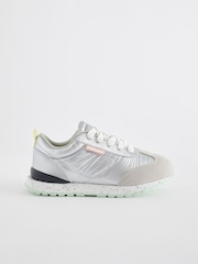 Silver Metallic Retro Lace-Up Trainers - Image 5 of 8