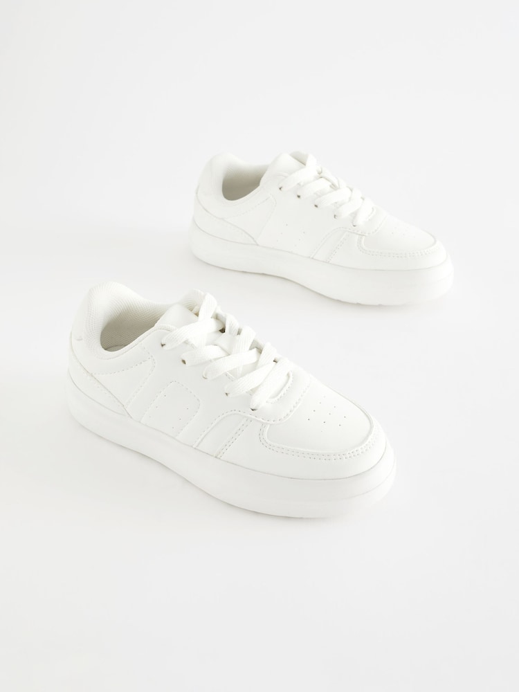 White Chunky Lace-Up Trainers - Image 1 of 9