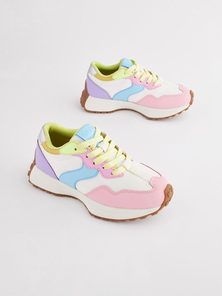 Rainbow Pastel Lace-Up Chunky Trainers - Image 1 of 9